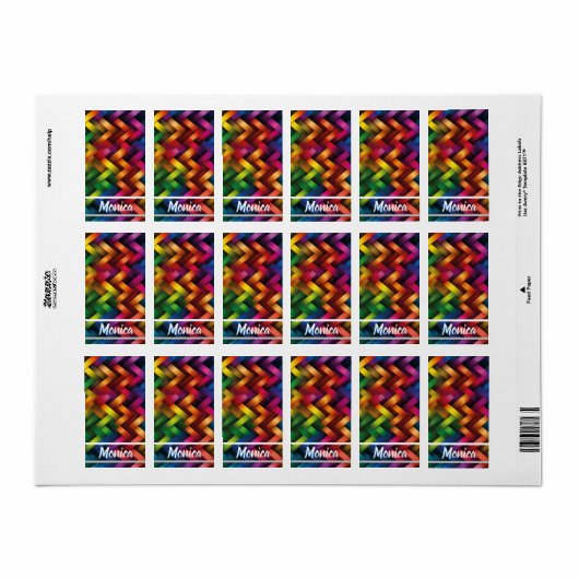 Arcoíris de Geometría Vibrante ラベル (フルシート)