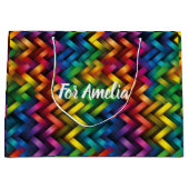 Arcoíris de Geometría Vibrante ラージペーパーバッグ (正面)