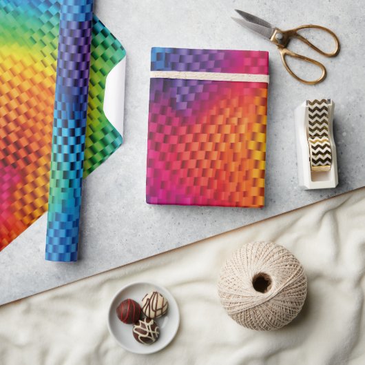 Arcoíris geometría de color ラッピングペーパー (クラフト)