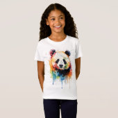 Arcoíris Oso Panda: Alegría en colores Tシャツ (正面フル)