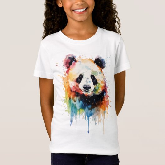 Arcoíris Oso Panda: Alegría en colores Tシャツ (正面)