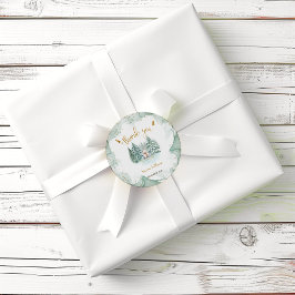 Arctic Animal Baby Showerありがとう ラウンドシール