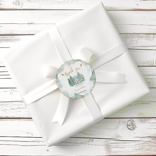 Arctic Animal Baby Showerありがとう ラウンドシール