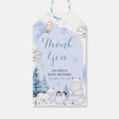 ARCTIC ANIMAL SNOWFLAKES Baby Shower Thank ギフトタグ (裏面)