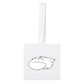 Arctic Animals Cute Doodle Holiday Cube Ornament キューブオーナメント (正面)