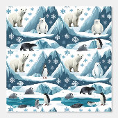 Arctic Animals Winter Wonderland Peel and Stick 壁紙 (正面)
