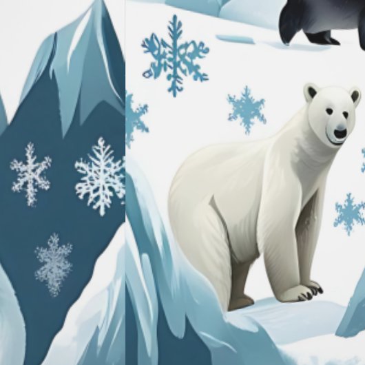 Arctic Animals Winter Wonderland Peel and Stick 壁紙 (縫い目)