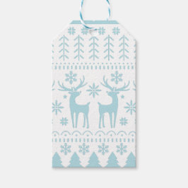 Arctic Blue Folk Art Winter Theme ギフトタグ