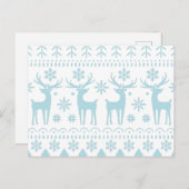 Arctic Blue Folk Art Winter Theme シーズンポストカード (正面/裏面)