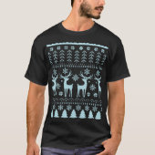 Arctic Blue Folk Art Winter Theme Tシャツ (正面)