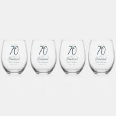 Arctic Blue Seventy and Fabulous 70th Birthday ステムなしワイングラス (裏面)