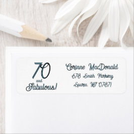 Arctic Blue Seventy and Fabulous 70th Birthday ラベル