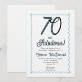 Arctic Blue Seventy and Fabulous 70th Birthday 招待状 (正面/裏面)