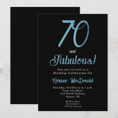 Arctic Blue Seventy and Fabulous 70th Birthday 招待状 (正面/裏面)