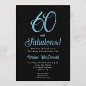 Arctic Blue Sixty and Fabulous 60th Birthday Party 招待状 (正面)