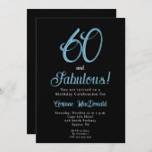 Arctic Blue Sixty and Fabulous 60th Birthday Party 招待状 (正面/裏面)