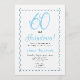 Arctic Blue Sixty and Fabulous 60th Birthday Party 招待状