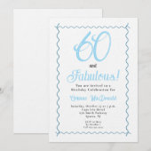 Arctic Blue Sixty and Fabulous 60th Birthday Party 招待状 (正面/裏面)