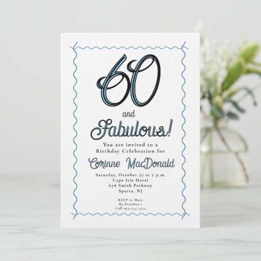 Arctic Blue Sixty and Fabulous 60th Birthday Party 招待状 (スタンド正面)