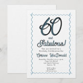 Arctic Blue Sixty and Fabulous 60th Birthday Party 招待状 (正面/裏面)