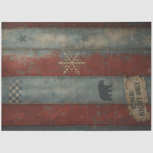 Arctic Circus Rustic Carnival Stripe Winter  薄葉紙 (正面)
