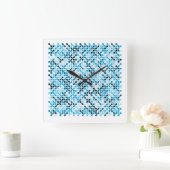 Arctic Flow – Blue Rhythm スクエア壁時計 (ホーム)