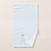 Arctic Fox Art on Icy Blue Background 3pc Bath Set バスタオルセット (ハンドタオル)