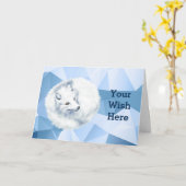 Arctic Fox Greeting Card カード (黄色い花)
