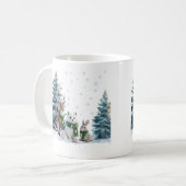Arctic Fox Moose and Hare Winter Wildlife Trio コーヒーマグカップ (正面左)