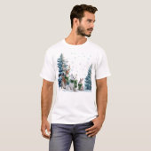 Arctic Fox Moose and Hare Winter Wildlife Trio Tシャツ (正面フル)