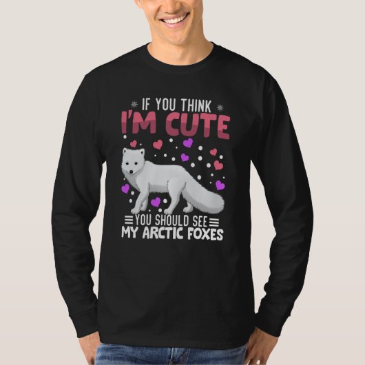 Arctic Foxes Heart Valentine's Day Animal For Wome Tシャツ (正面)