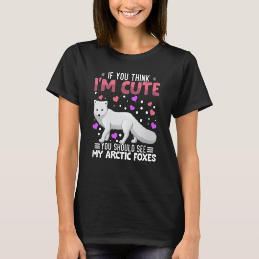 Arctic Foxes Heart Valentine's Day Animal For Wome Tシャツ (正面)