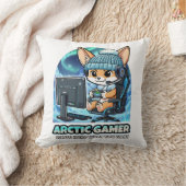 Arctic Gamer Fennec Fox - Winter Gaming Aurora Bor クッション (ブランケット)