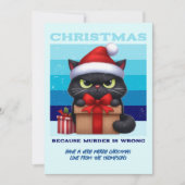 Arctic Glow Funny Cat Retro Christmas Photo シーズンカード (正面)
