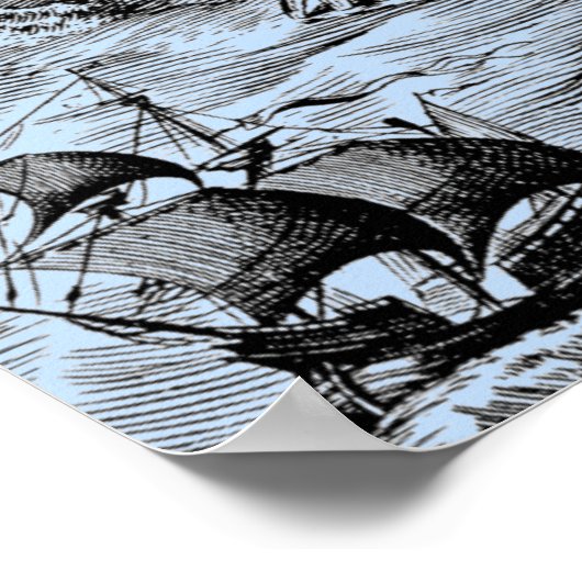 Arctic Sea Monster and Sailing Ship ポスター (角)