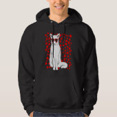 Arctic Snow Fox Heart Glasses Valentines Day Anima パーカ (正面)