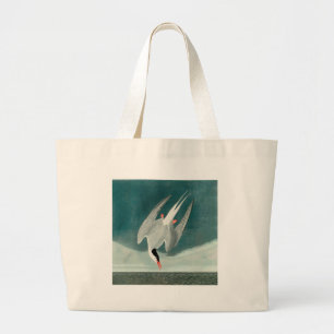 Arctic Tern Audubon Bird Wildlife Painting ラージトートバッグ