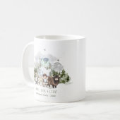 Arctic Whimsy | Peace, Love & Light ホリデー コーヒーマグカップ (正面左)
