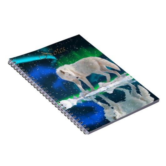 Arctic Wolf & Aurora Wildlife-supporter Notebook ノートブック (右側)