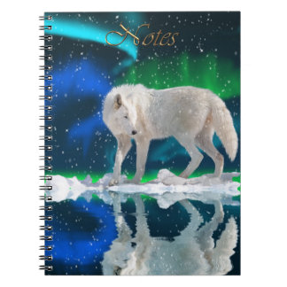 Arctic Wolf & Aurora Wildlife-supporter Notebook ノートブック