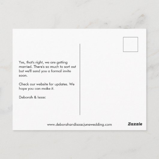 Ardent Romance写真結婚式の日付を保存 ポストカード (裏面)