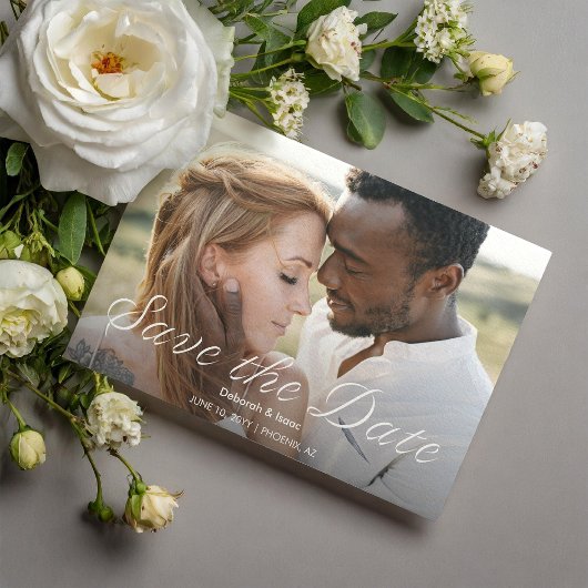 Ardent Romance写真結婚式の日付を保存 マグネット招待状