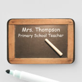 Ardoiseのヴィンテージの学校の石板のチョークの名札 名札 (インサイチュ)
