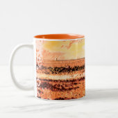 Ardrossan Beach Sunset, Scotland ツートーンマグカップ (左)