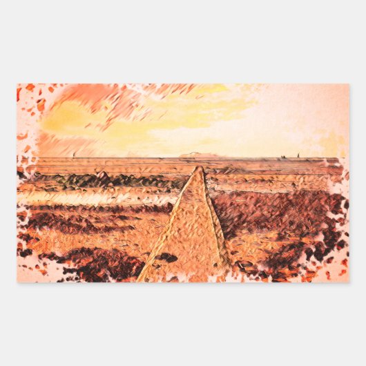 Ardrossan Beach Sunset, Scotland 長方形シール (正面)