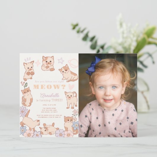 Are Kitten Me Right Meow誕生日 招待状 (スタンド正面)