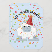 Are Yetiパーティーかわいい誕生日パーティーYeti 招待状 (正面/裏面)