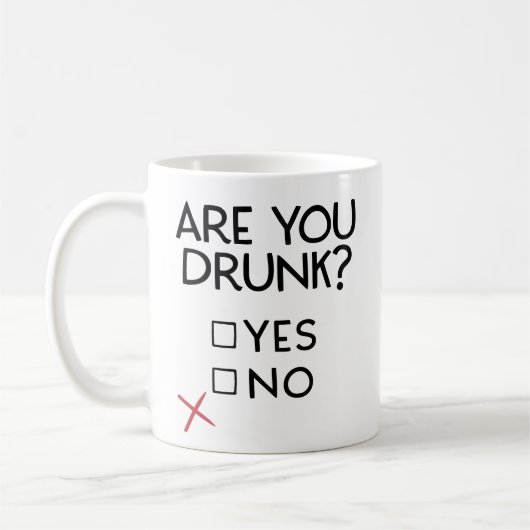 Are you drunk mug, funny drinking coffee mug, gift コーヒーマグカップ (左)