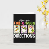 Are You Fall-o-ween Directions Cute Ghost Teacher  カード (黄色い花)