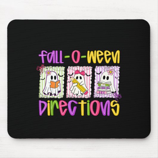 Are You Fall-o-ween Directions Funny Teacher Hallo マウスパッド (正面)